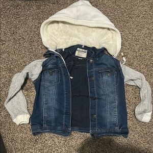 Wildflowers Blue Gray Denim Sweatshirt Jacket